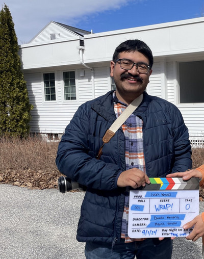 eduardo mendoza '24 holding clapperboard