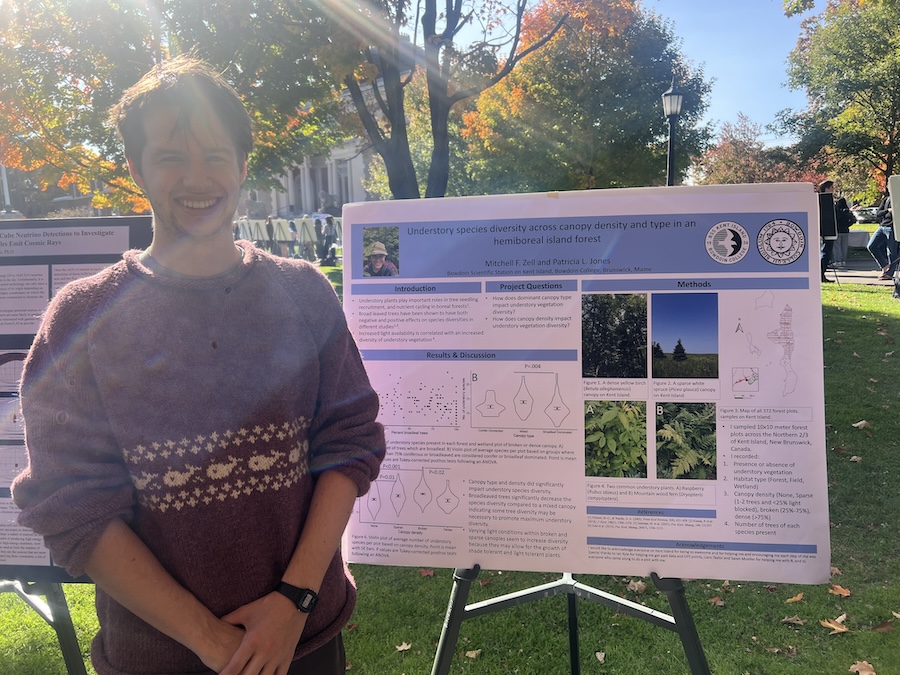 Mitchell stands in front of his poster