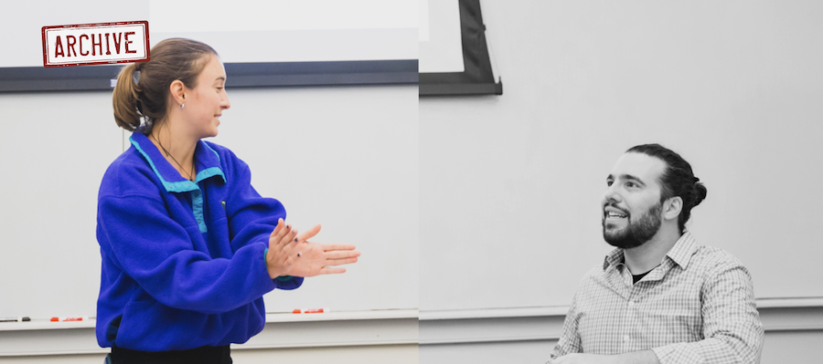 Willi Lempert discussing with a student.