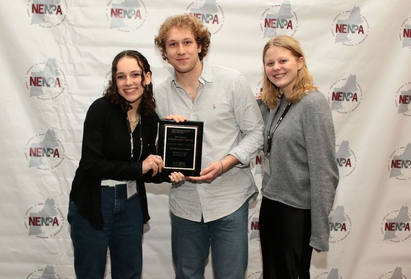 Co-editors-in-chief Sam Pausman ’24 and Juliana Vandermark ’24 and Kristen Kinzler '25, a managing editor this year and last year's sports editor.