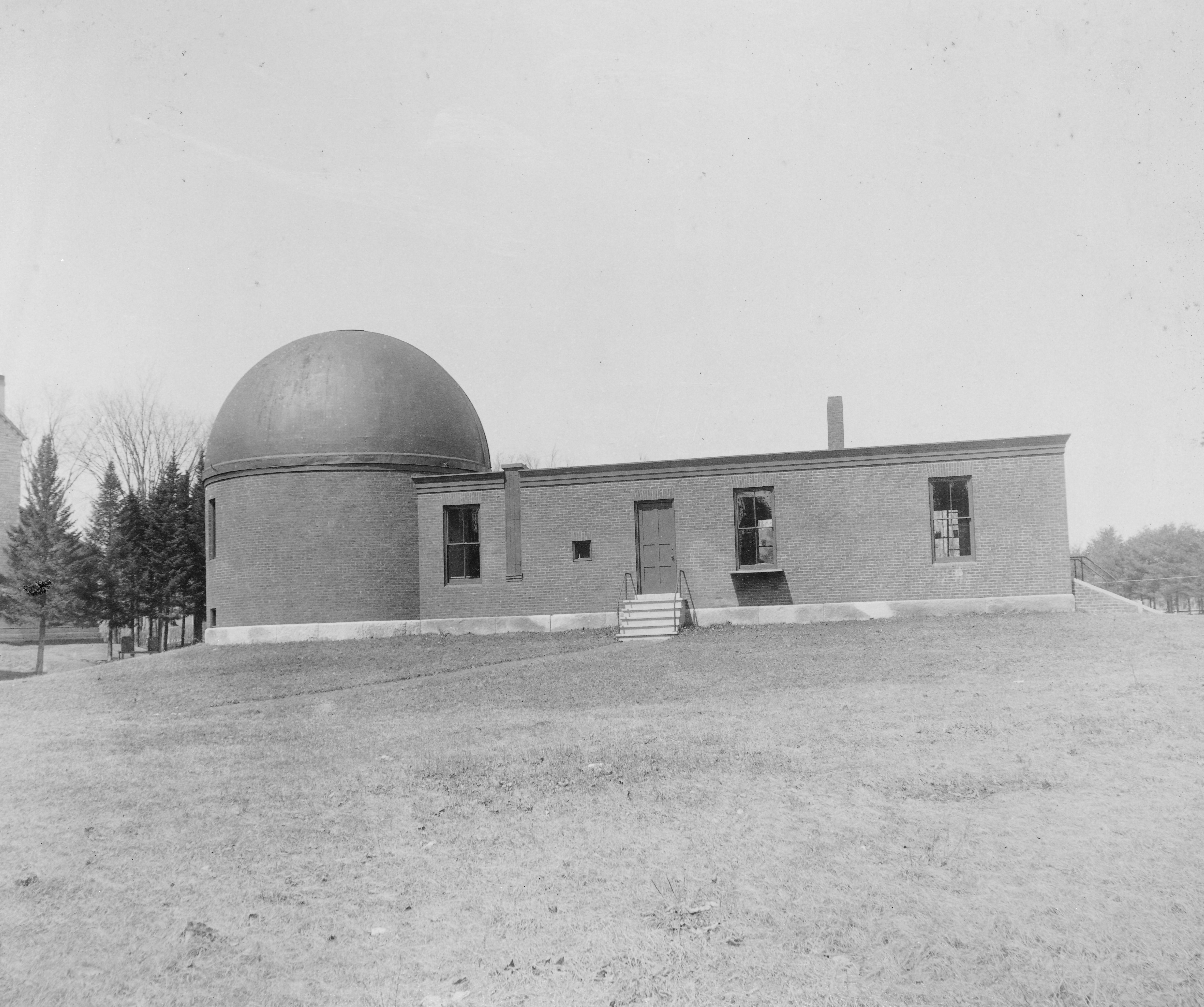 Old observatory photo, black and white