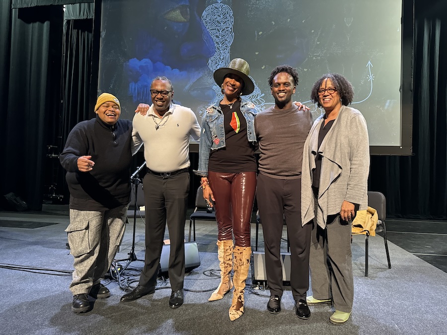 From left to right: Toshi Reagon, Joseph Jackson, Liza Jessie Peterson, Ali Ali, and Judith Casselberry.