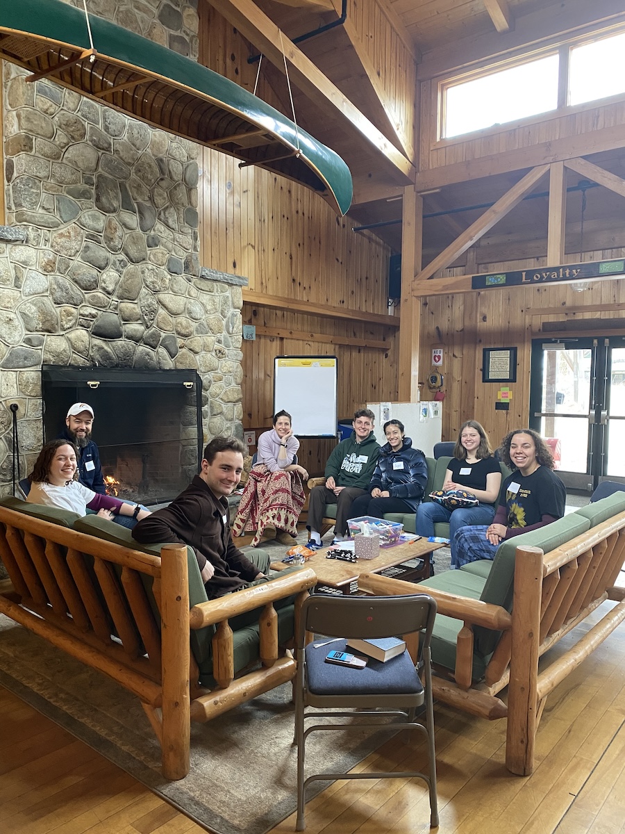 The group at a fireside chat