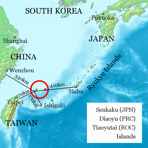 Senkaku/Diaoyu Islands map image