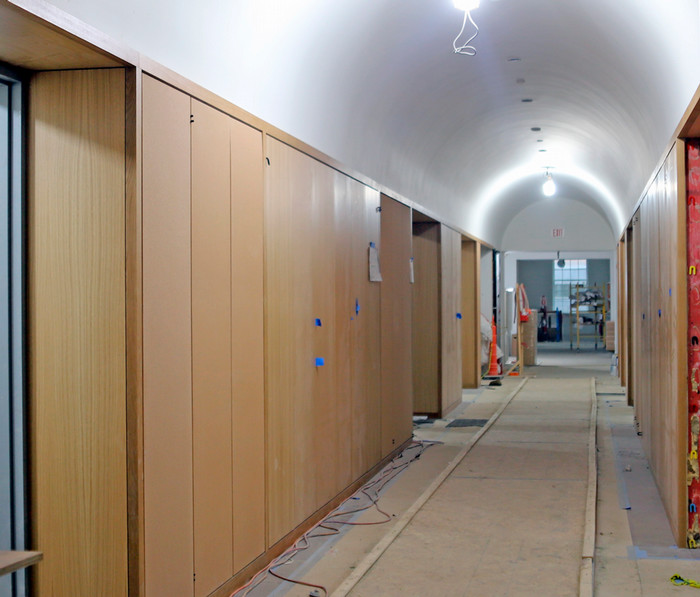 sills reno - View of first floor classroom corridor looking east from west entry