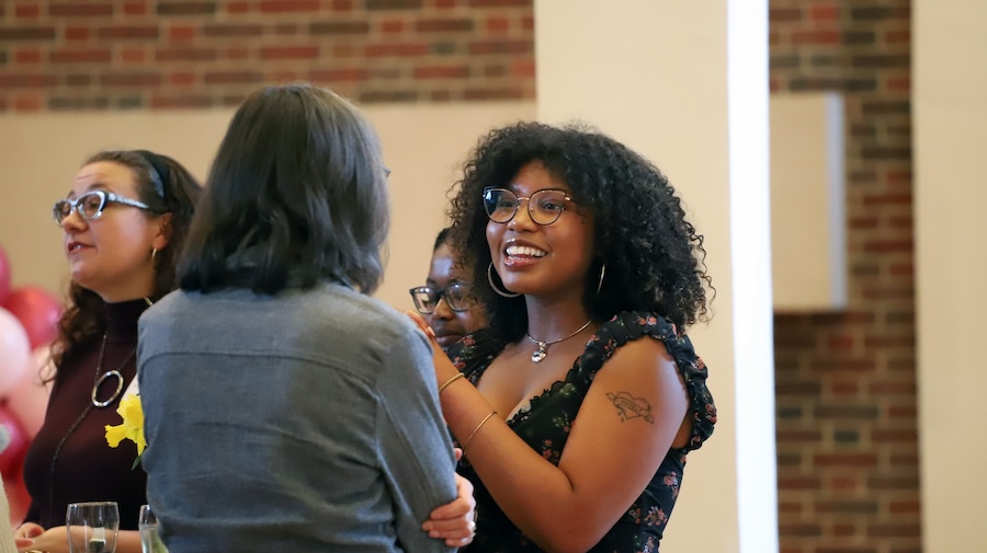 Students at the summit in Daggett Lounge