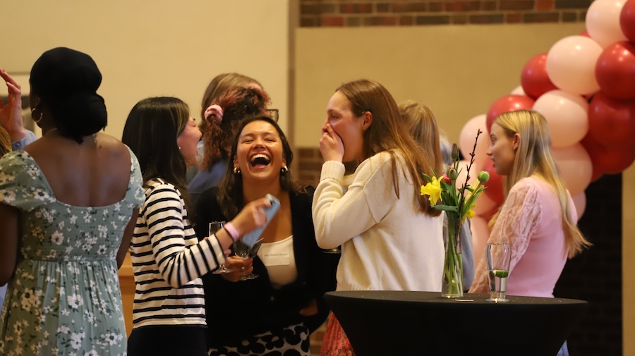 Students at the summit in Daggett Lounge