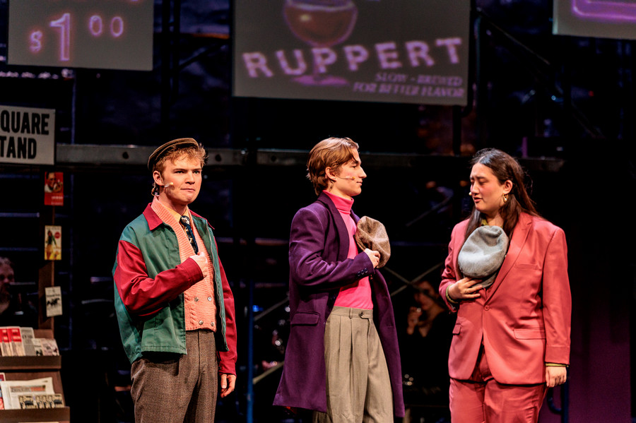 actors on stage close up