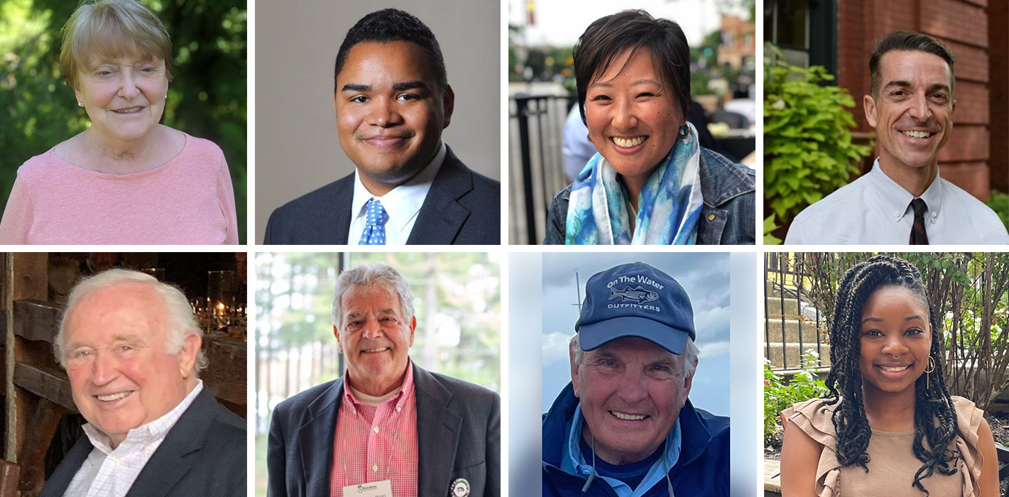 2025 Alumni Council award winners: Caroline Curtis ’72, Ryan Davis ’15, Sara Edel ’02, Mark Lenhart ’89, Thomas Sides ’68, David Treadwell Jr. ’64, P’90, Roger Tuveson ’64, P’86, P’91, Diamond Walker ’17