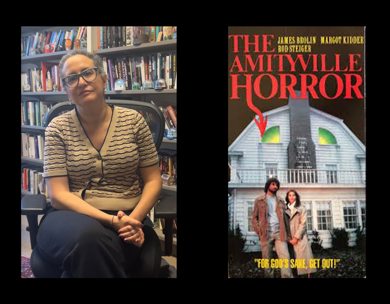 aviva briefel collage with amityville horror poster