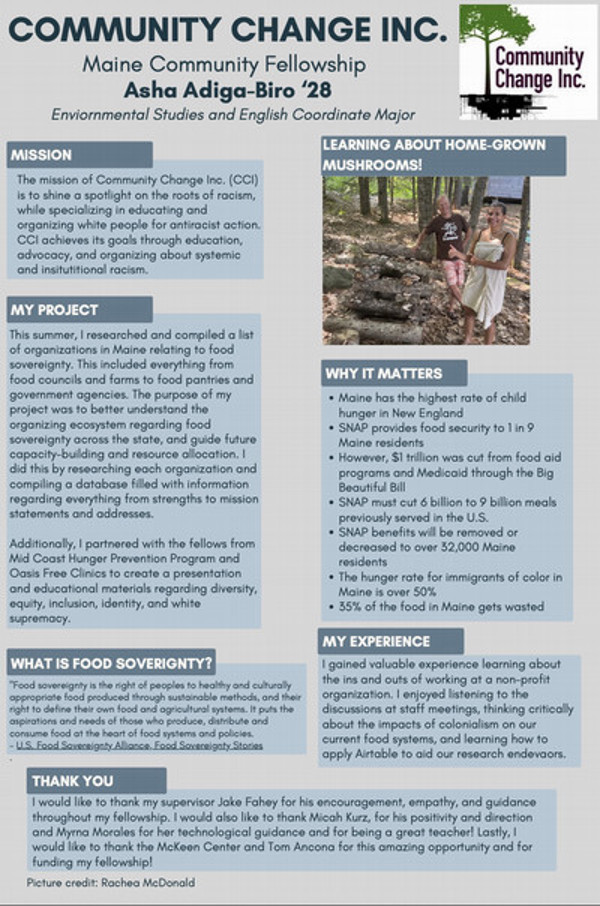 poster by asha adiga-biro describing summer fellowships 2025