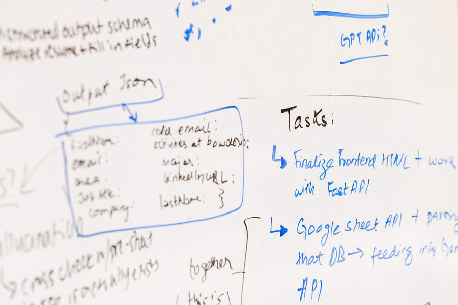 2025 hackathon in mills hall - whiteboard