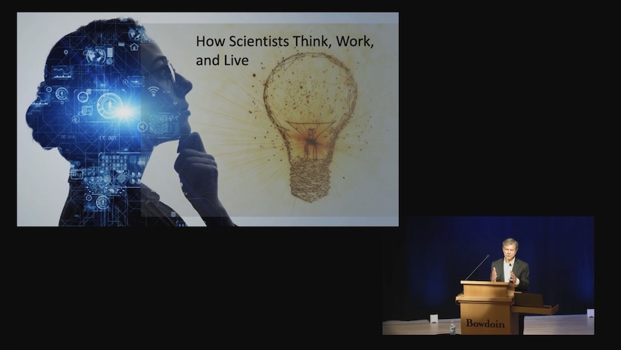 Alan Lightman at the podium