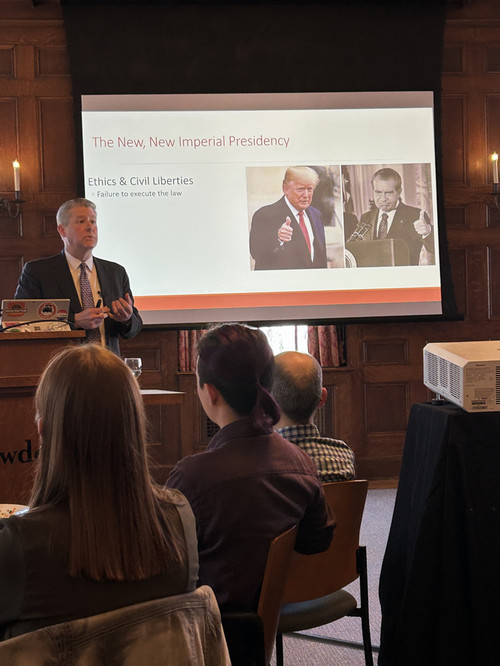 rudalevige gives faculty seminar on Trump 2's 100 days