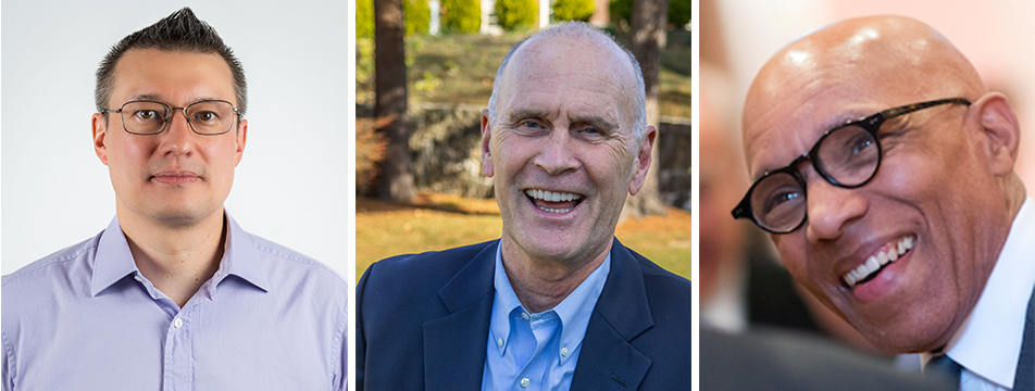 (L. to r.) William Bao Bean ’95, Malcolm W. Gauld ’76, P’14, George A. Khaldun ’73