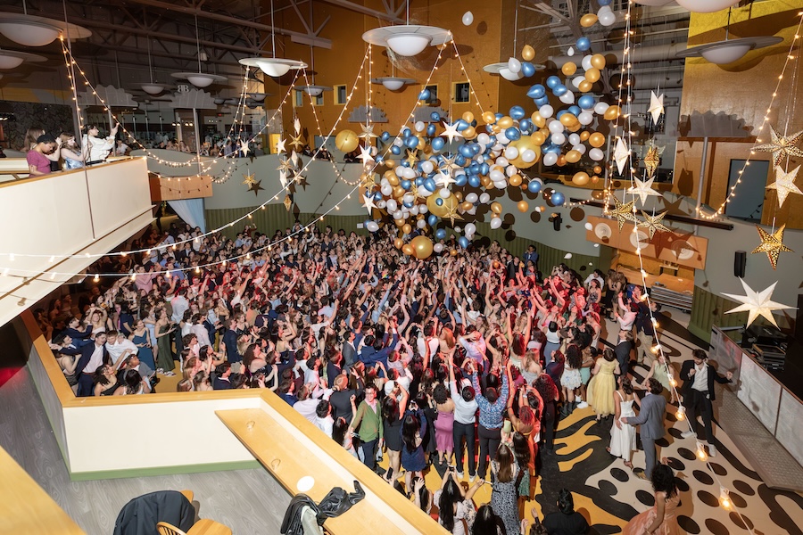 Balloon drop at the spring gala