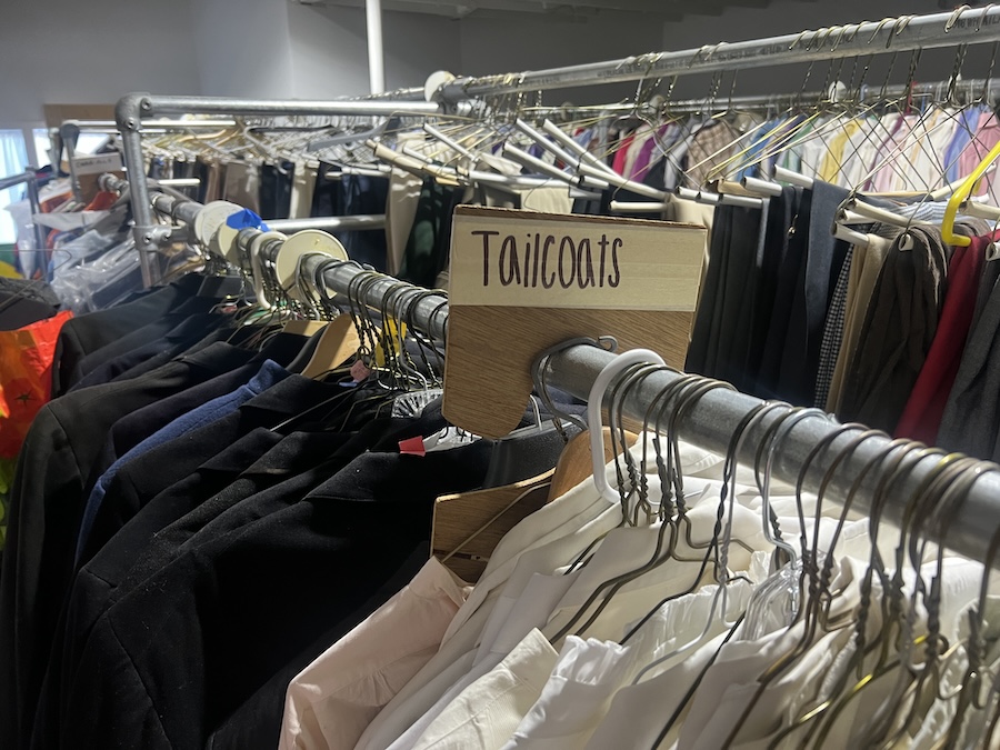 The costume shop on a regular Monday afternoon.