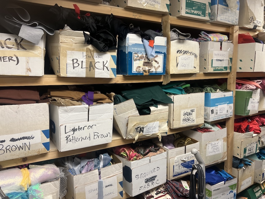 The costume shop on a regular Monday afternoon.