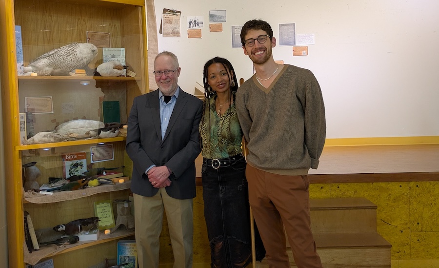 Matthew Klingle, Lena Souffrant, Liam Taylor pose at show.
