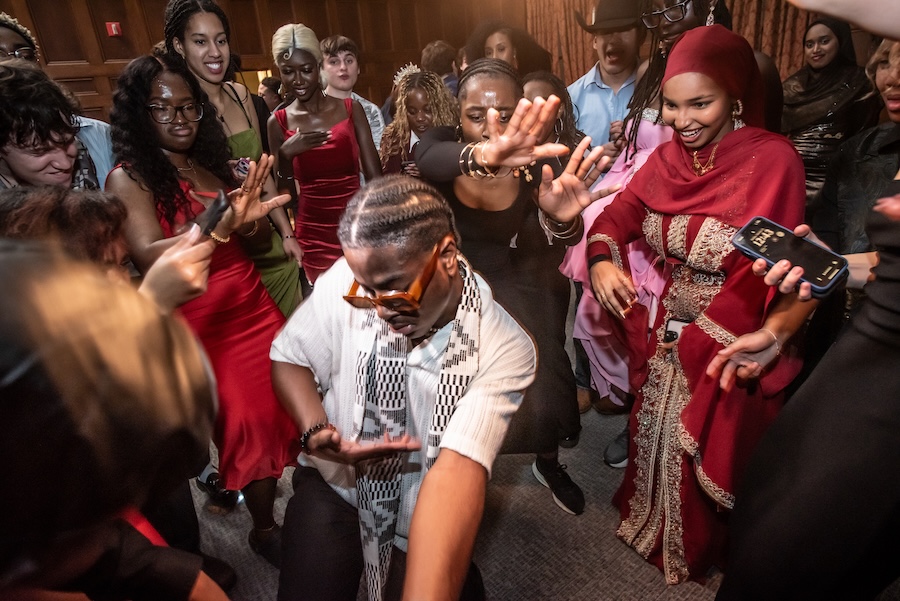Ebony Ball 2025, students pose and dance