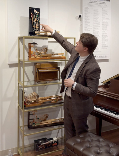 steinway rep elisha talks to students