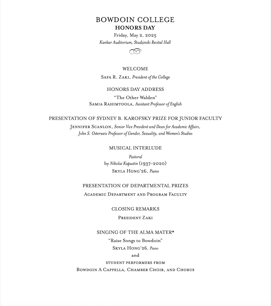 Honorss Day program