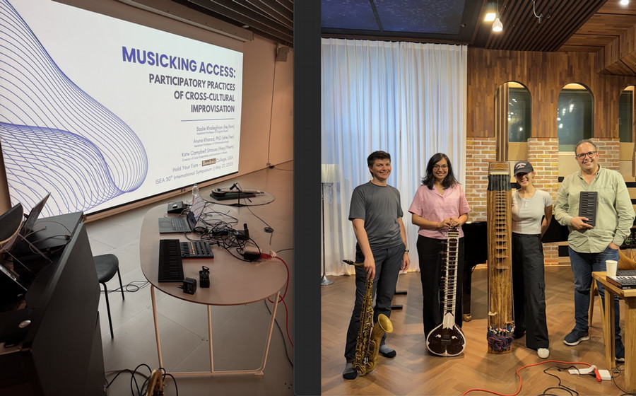 ISEA collage image featuring faculty and guest musician