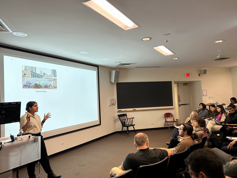 kumar12 talks to students in beam