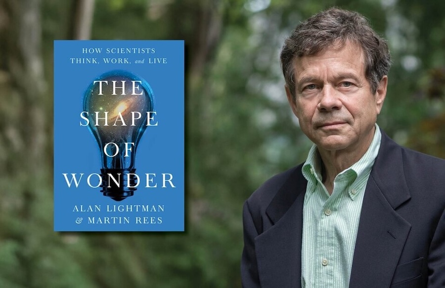 Alan Lightman with his new book