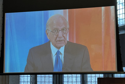 george mitchell addressing students via video, march 2025