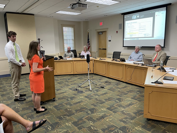 BPS summer interns Nickas28 and Palmer27 address Topsham selectmen