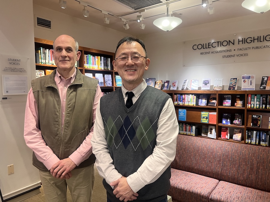 Peter and Guy in the library alcove