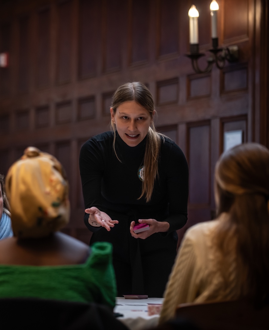 Alexa Yurick teaches students poker