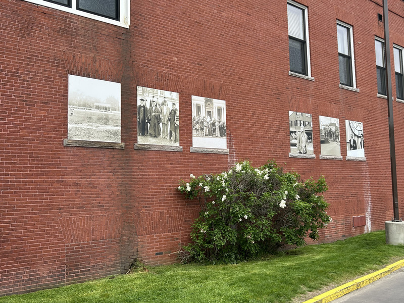 photos of old brunswick-bowdoin on downtown brunswick wall