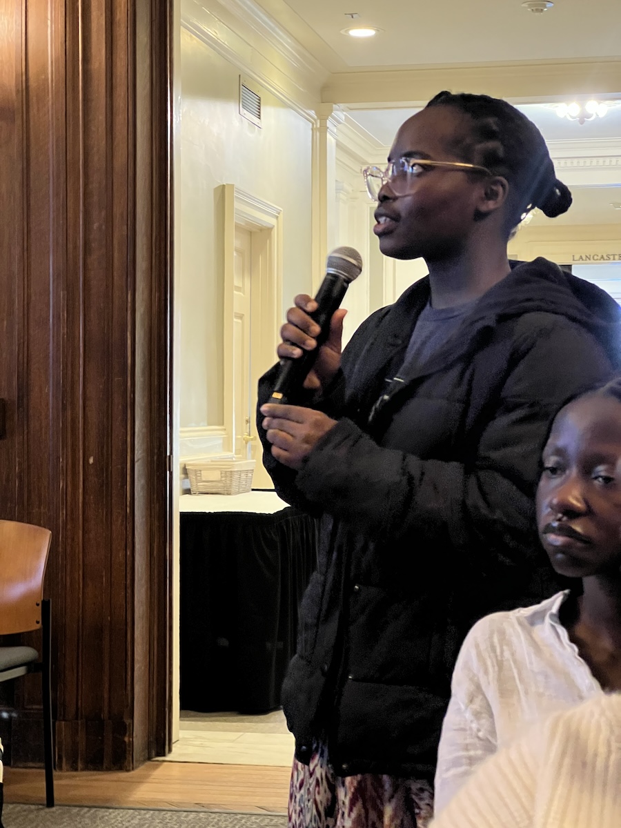 Ruth Olujobi speaks at the end of the event