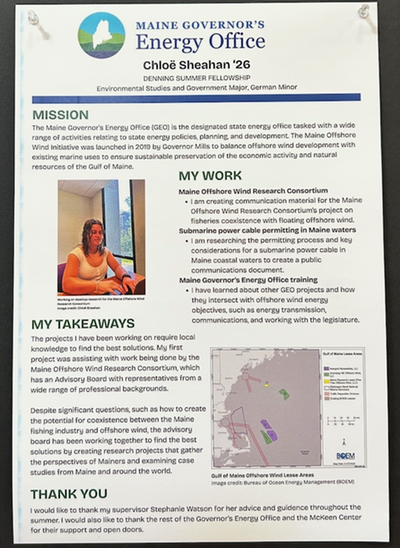sheahan26 summer internship poster on display in smith union