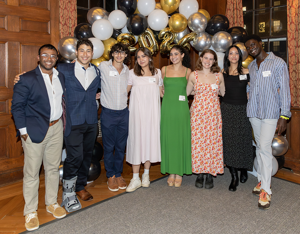 (L. to r.) Senior class agents Rickey Karunadhara, Asher Savel, Paul Conti, Marianna Vidaurri, Ava Desouza, Ruby Fyffe, Yahairy Colin, and Neiman Mocombe
