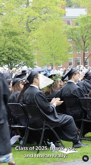 bowdoin 2025 commencement - image still from instagram video