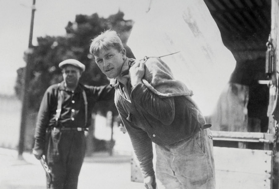 Walsh carrying ice in his hometown of Hollywood, California.