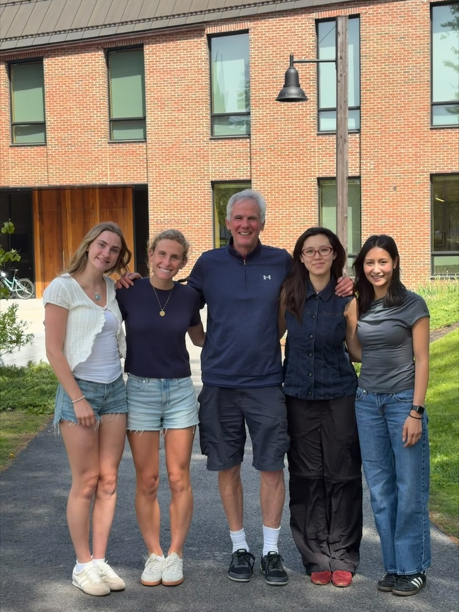 Four of the data science fellows with R. Dick