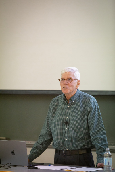 prof allen wells giving lecture
