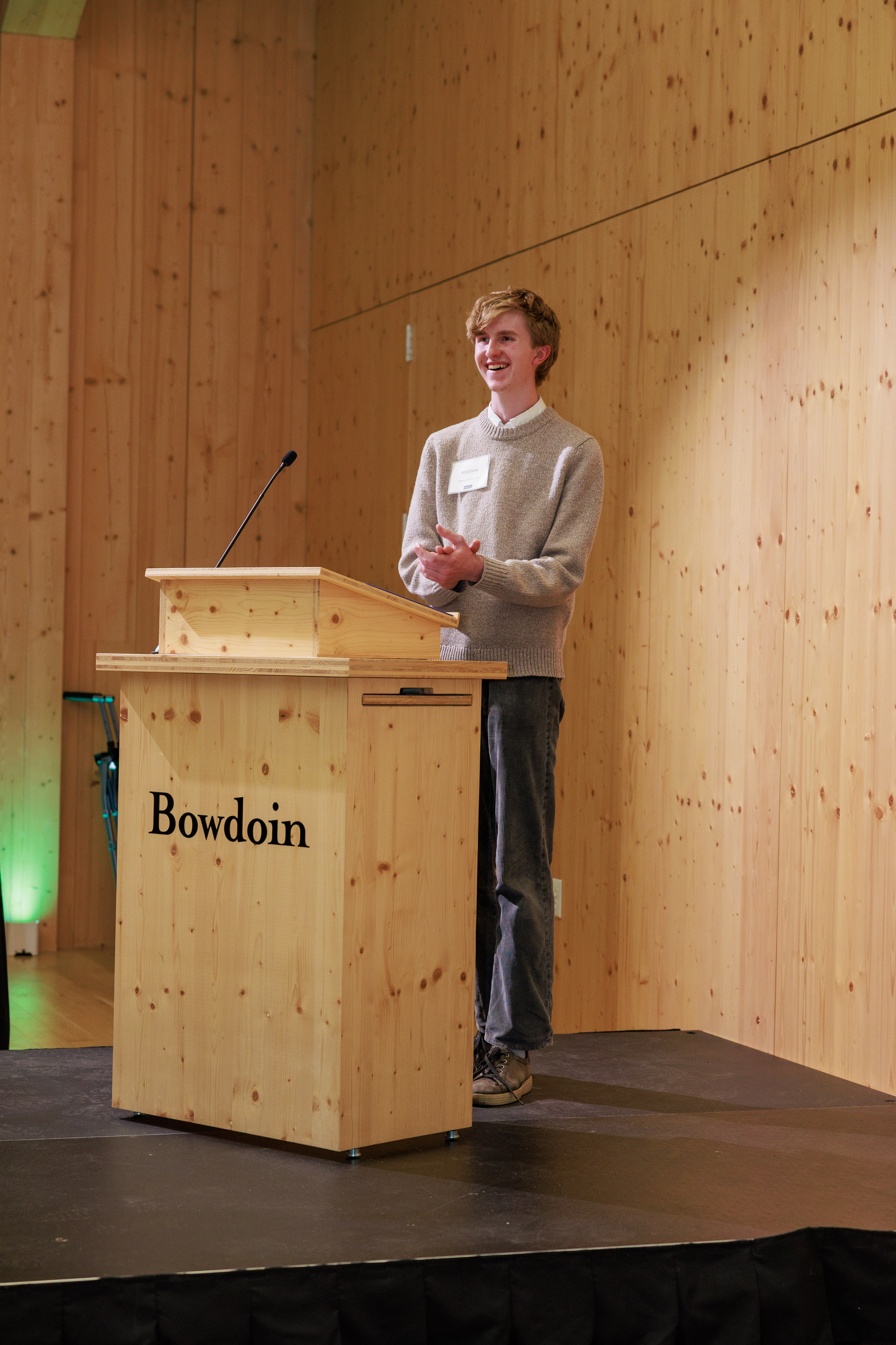 Grant recipient accepting award.