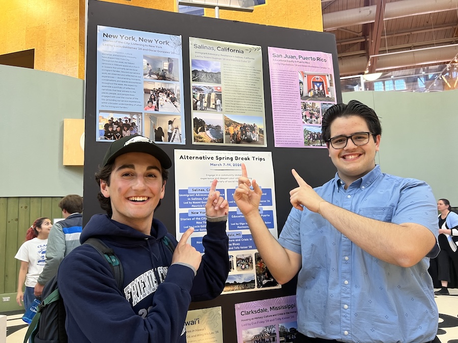 two students at the symposium