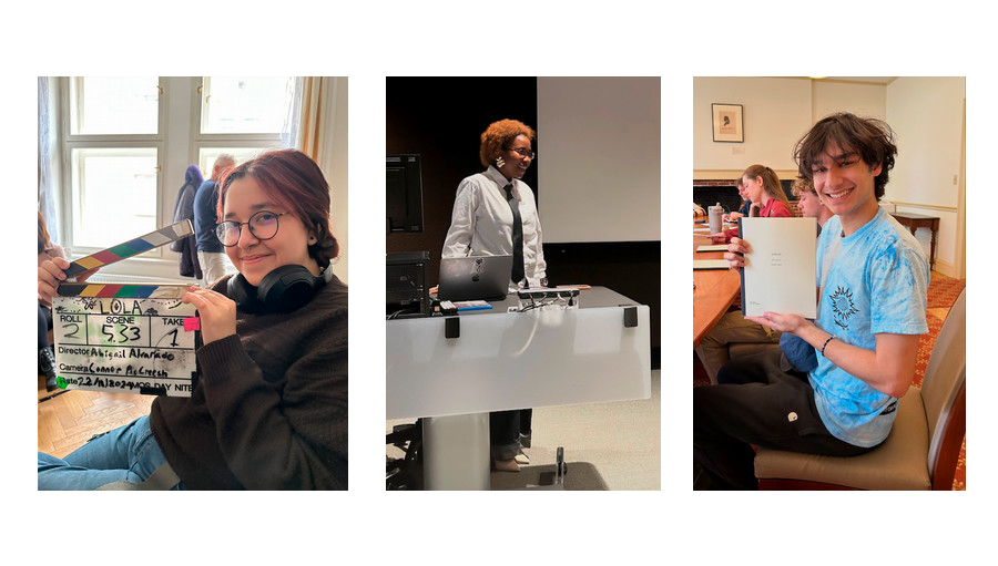Three cinema studies students