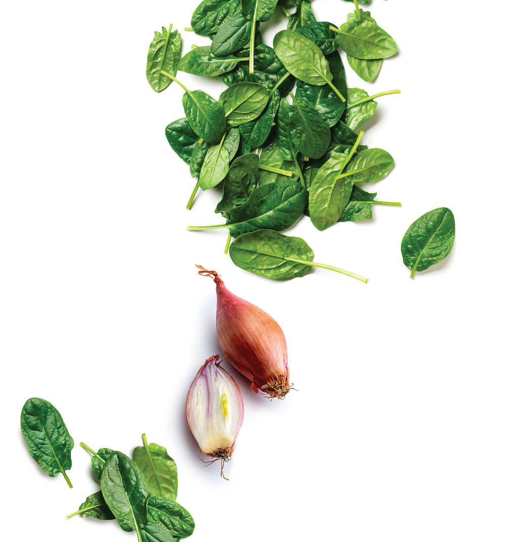 Spinach and shallots