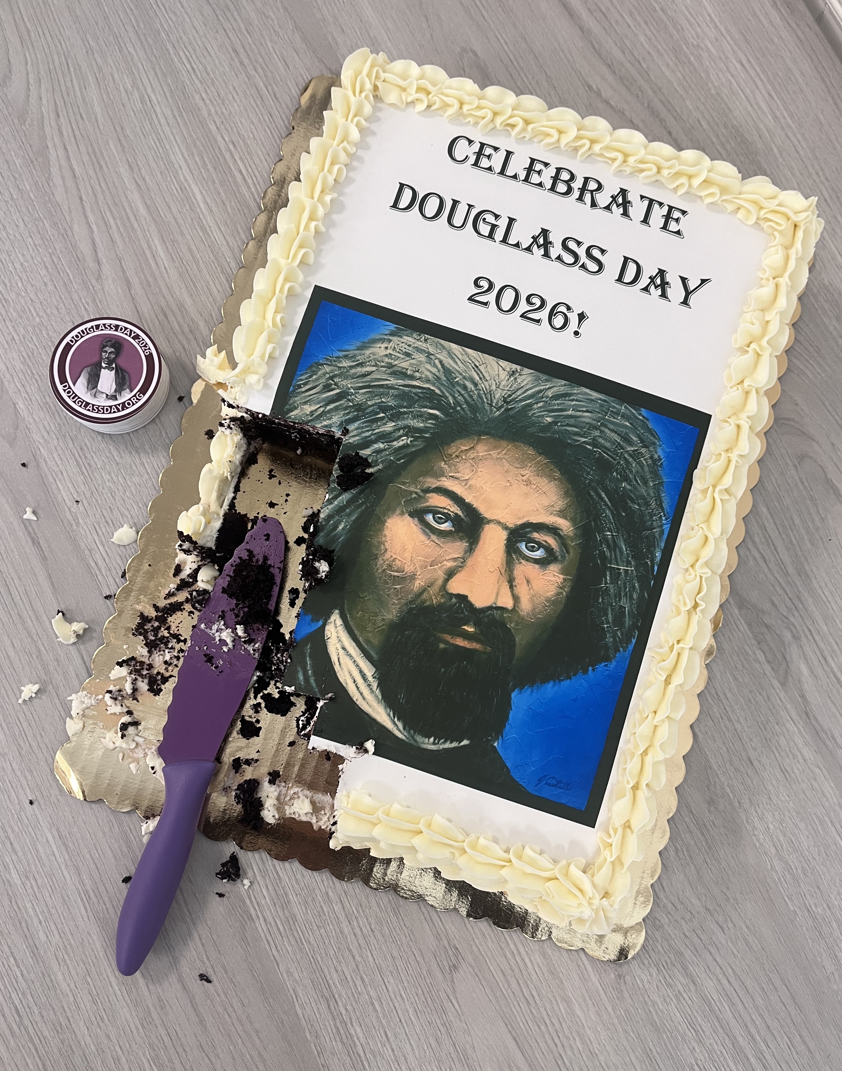 A cake was served at the Fredrick Douglass transcription event