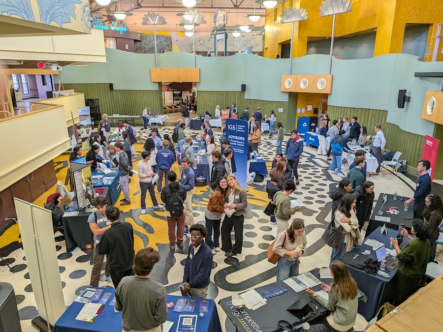 birdseye view of the expo in Morrell Lounge