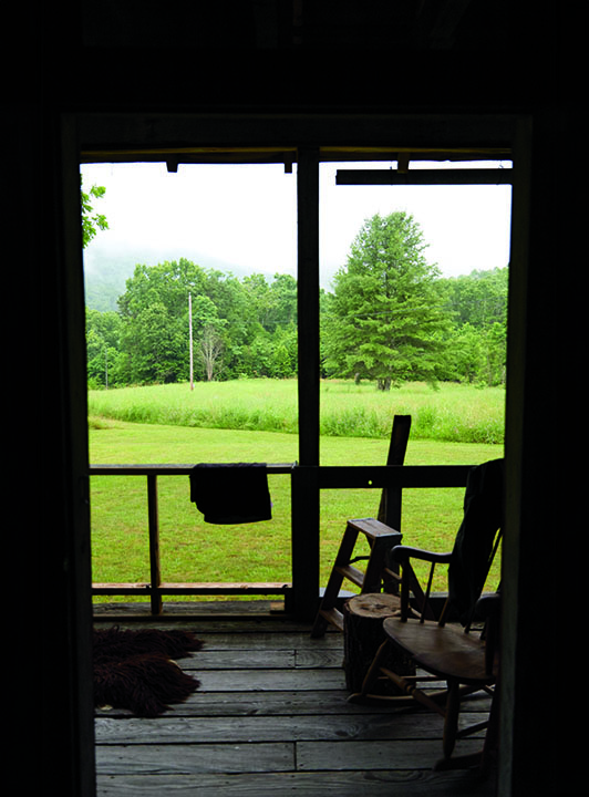 Looking out from Kerney and Bullard’s cabin, which sits on the eastern slope of the Allegheny Mountains—the same range found in Maysel, West Virginia, where Kerney visited her grandmother when she was a child. Photograph by Chris Ritter