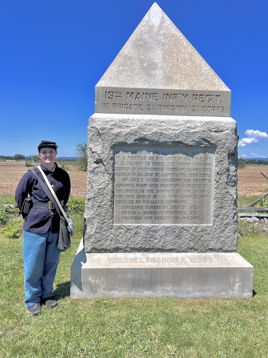 Grace Campbell in her Gettysburg uninform