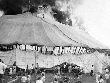 file photo of hartford CT circus fire, 1944